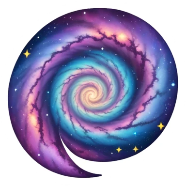 cosmic spiral galaxy with stars and nebula sticker