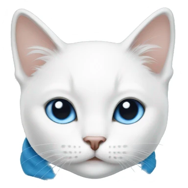 white cat in head blue scarf sticker
