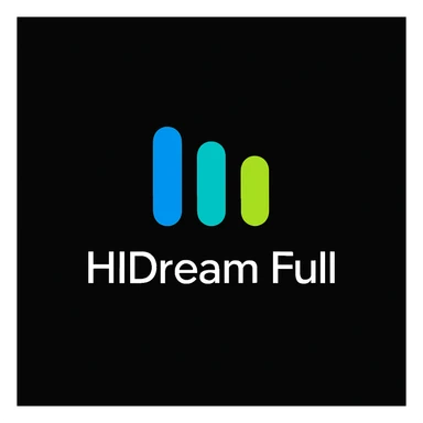 create high dream logo like this with text "HIDream Full", black background  sticker