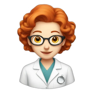Redhead scientist with mice sticker