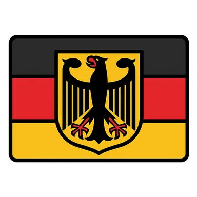 iconic German flag with centered Bundesadler, clear and bold colors, no text, suitable as an icon sticker