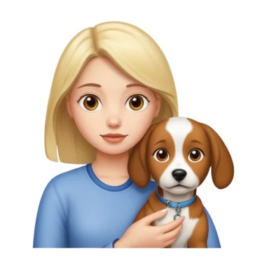 girl and her pet dog sticker
