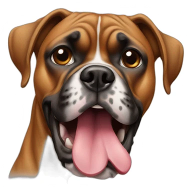 Boxer dog with tongue sticker
