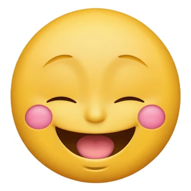 cartoon smiling emoji with open mouth and closed eyes, colorful and cheerful, no text, suitable for WhatsApp and Instagram sticker