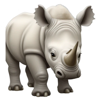 realistic ice age woolly white rhinocerous baby sticker