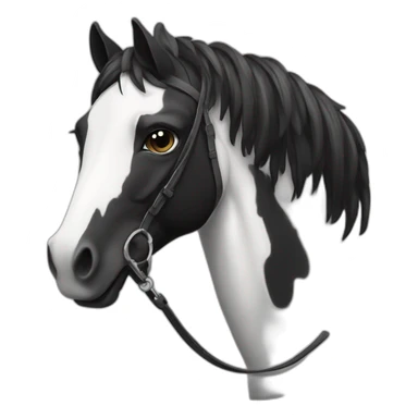 Cheval noir et blanc sticker