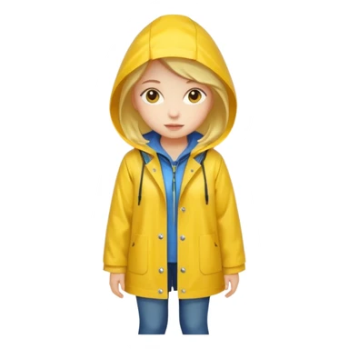 Girl in a yellow raincoat full body  sticker