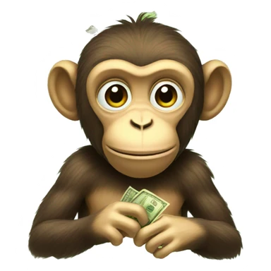 Monkey with money sticker