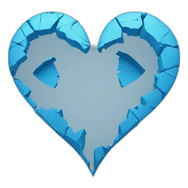 Broken blue heart sticker