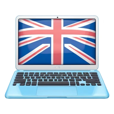 pastel melted laptop on the screen British flag sticker