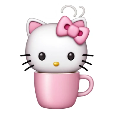 hello kitty com copo de café sticker