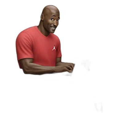 michael jordan working remote sticker