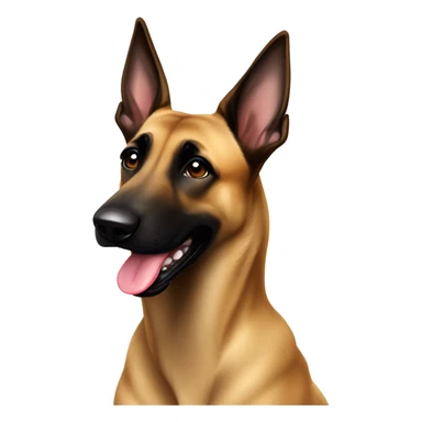 Belgian Malinois with tongue out sticker