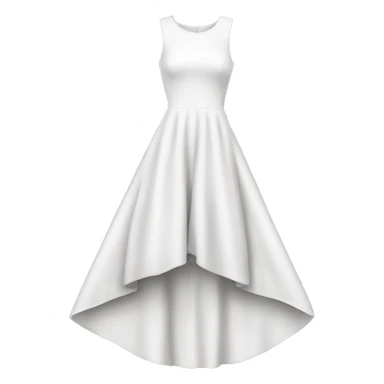 White high low dress with black words on the bottom of the dress  sticker