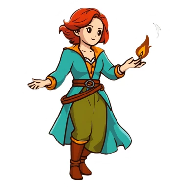 Triss Merigold casting magic spell sticker
