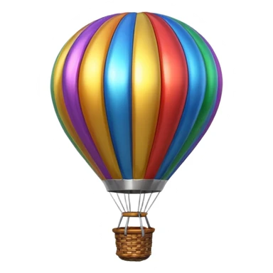 Chrome metallic hot air balloon sticker