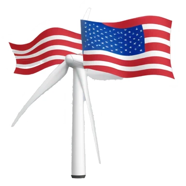 Wind turbine in usa flag colors sticker