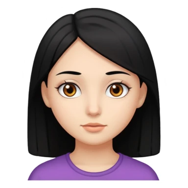 Girl with straight black hair and brown eyes  sticker