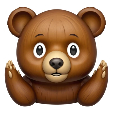 wood carved mini bear sticker