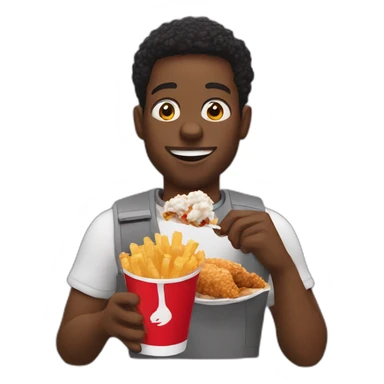 Black guy eating KFC sticker