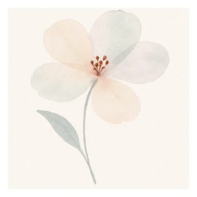 a delicate watercolor flower, soft colors, artistic sticker