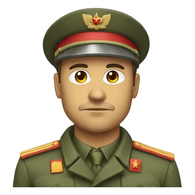 ussr soldier serious with takes sticker
