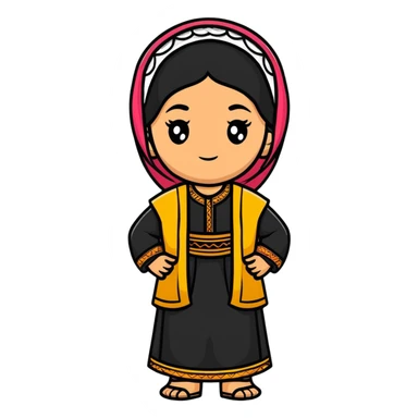 Kurdish girl with traditional clothes sticker