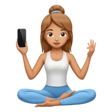 girl doing yoga and taking selfie sticker