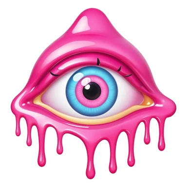 melted pink dripping sauce eye sticker