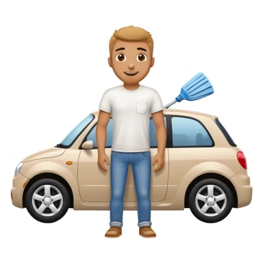 Hombre feliz listo para lavar su auto sticker