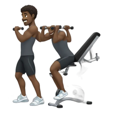 black man working out sticker