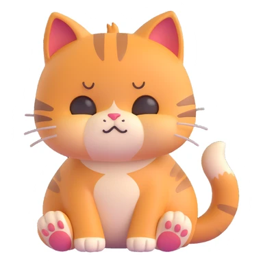 a cute cat with a deep frown, paws together, looking down in sadness and disappointment sticker
