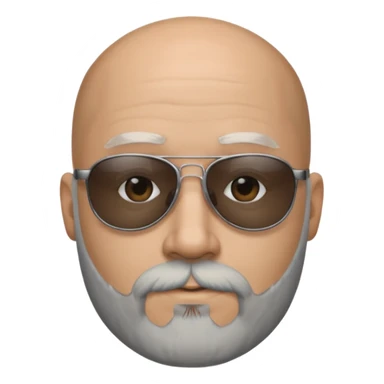 Bald male, black sunglasses, gray goatee beard, realistic portrait sticker