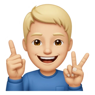 Middle finger up and laughing face sticker