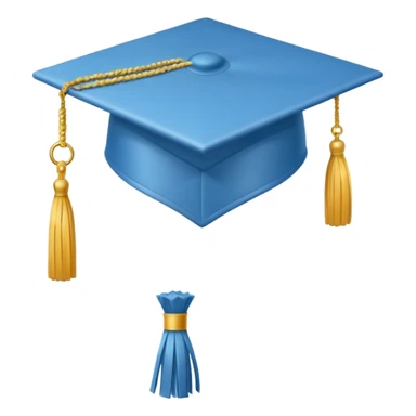 cappello da laurea per un corso terminato blu celeste sticker