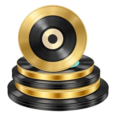 Stacked Vinyl Records gold sticker