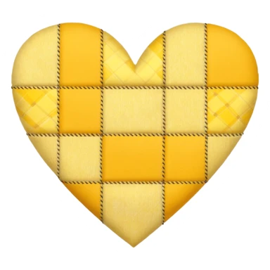 yellow heart with patchwork pattern sticker