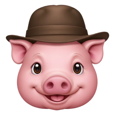 pig wear hat sticker