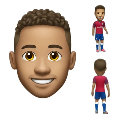 Neymar realistic football player happy sticker