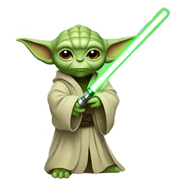 yoda with lightsaber sticker