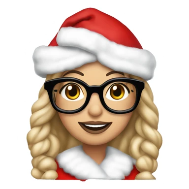 mariah carey dressed as mrs clause wearing black glasses  sticker
