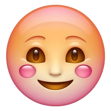 minimalist illustration of a warm glowing emoji face representing anonymous emotional connection. soft orange-pink gradient, gentle smile, organic round form, light diffusion, sense of warmth and intimacy, subtle glow around the edges, smooth and friendly aesthetic. sticker