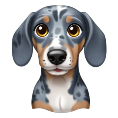 short haired dark blue merle dachshund full body sticker
