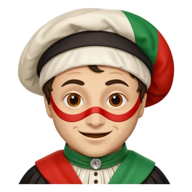 pulcinella con bandiera italiana sticker