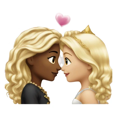 2 women princesses couple blonde kiss sticker
