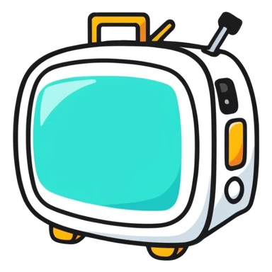 red and black streaming video logo sticker