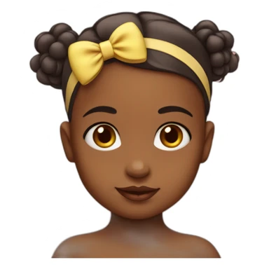A baby girl with a bow head band on the head sticker