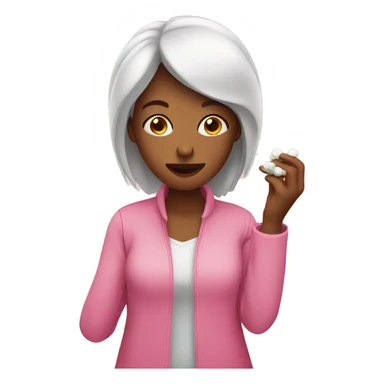 Woman wearing pink taking pills sticker