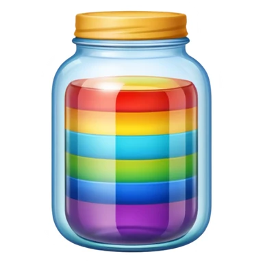 Rainbow Layered Jar	S sticker