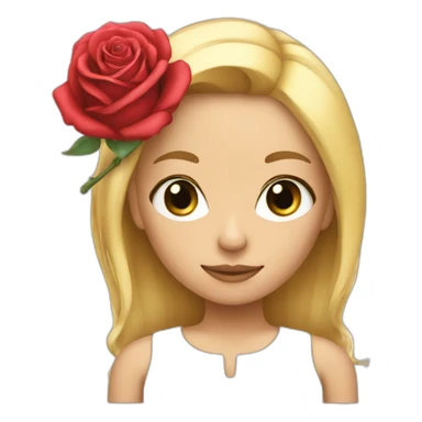 blonde girl with rose head sticker